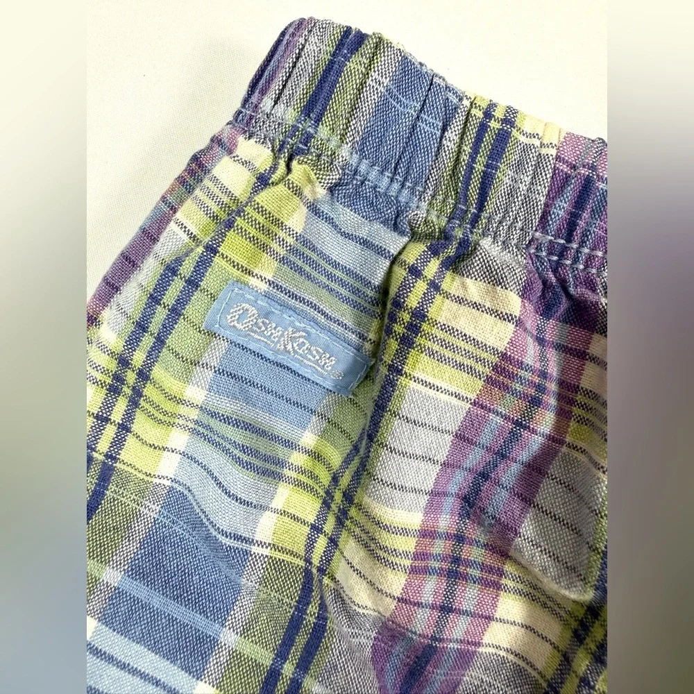 OSHKOSH B’GOSH‎ BABY VINTAGE 90S Girls’ Plaid Floral Embroidered Skort Size 3-6M